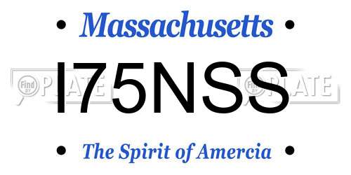 I75NSS Massachusetts License Plate