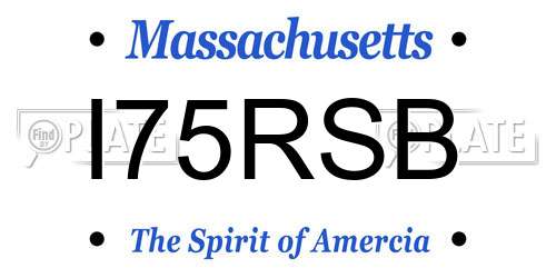 I75RSB Massachusetts License Plate