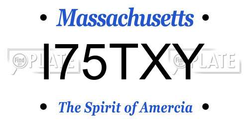 I75TXY Massachusetts License Plate