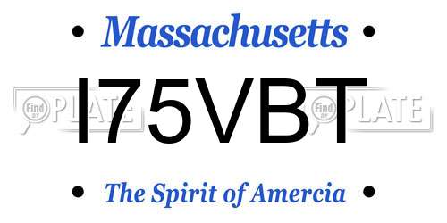 I75VBT Massachusetts License Plate