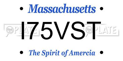 I75VST Massachusetts License Plate