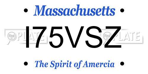 I75VSZ Massachusetts License Plate