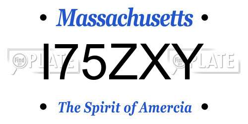 I75ZXY Massachusetts License Plate
