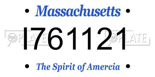 I761121 Massachusetts License Plate