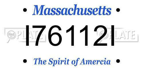 I76112I Massachusetts License Plate