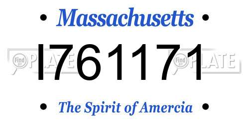 I761171 Massachusetts License Plate