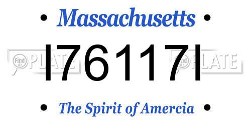 I76117I Massachusetts License Plate