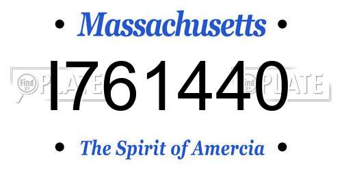 I761440 Massachusetts License Plate