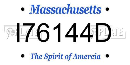 I76144D Massachusetts License Plate