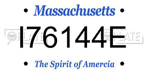 I76144E Massachusetts License Plate