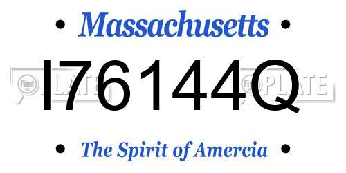 I76144Q Massachusetts License Plate