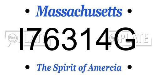 I76314G Massachusetts License Plate