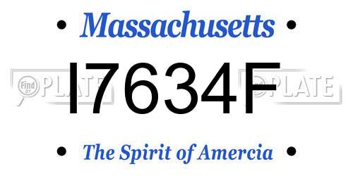I7634F Massachusetts License Plate