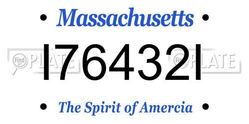 I76432I Massachusetts License Plate