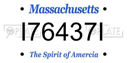 I76437I Massachusetts License Plate