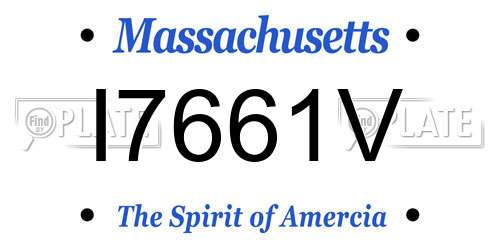 I7661V Massachusetts License Plate