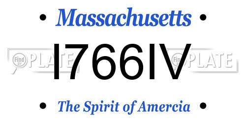 I766IV Massachusetts License Plate