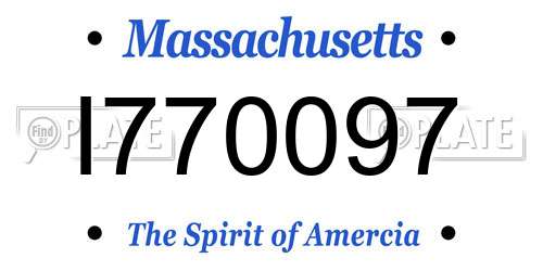 I770097 Massachusetts License Plate
