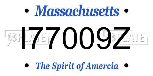 I77009Z Massachusetts License Plate