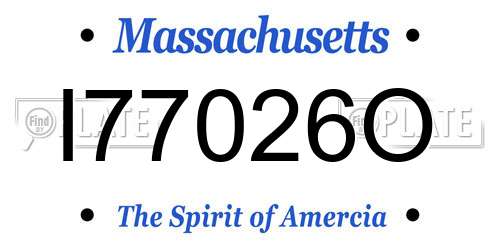 I77026O Massachusetts License Plate