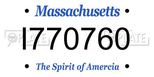 I770760 Massachusetts License Plate