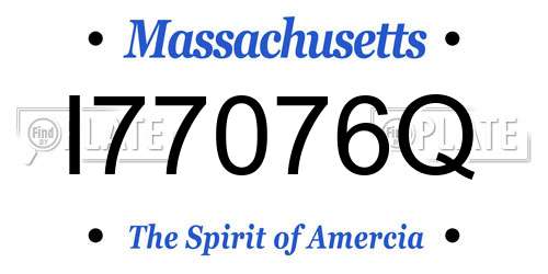 I77076Q Massachusetts License Plate