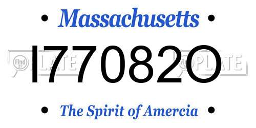 I77082O Massachusetts License Plate