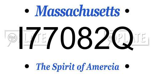 I77082Q Massachusetts License Plate