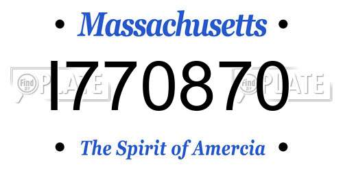 I770870 Massachusetts License Plate