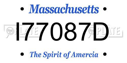 I77087D Massachusetts License Plate