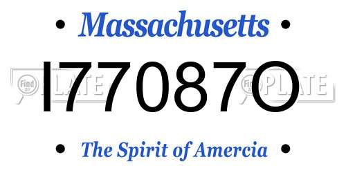 I77087O Massachusetts License Plate