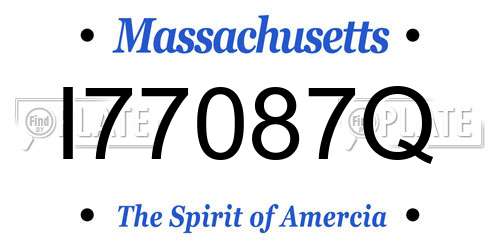 I77087Q Massachusetts License Plate
