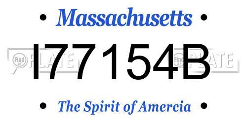 I77154B Massachusetts License Plate