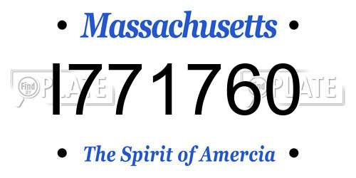 I771760 Massachusetts License Plate
