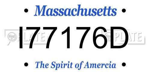 I77176D Massachusetts License Plate