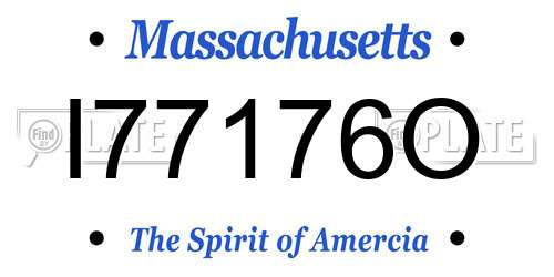 I77176O Massachusetts License Plate