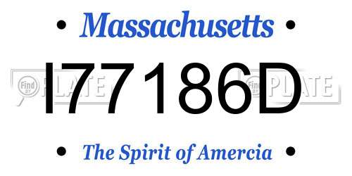 I77186D Massachusetts License Plate