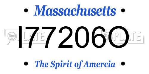 I77206O Massachusetts License Plate