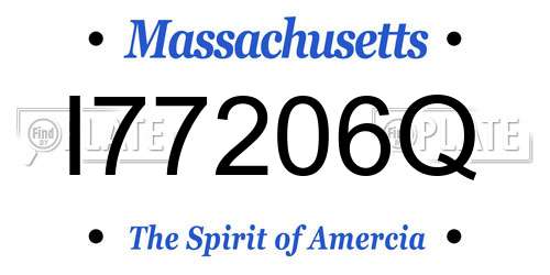 I77206Q Massachusetts License Plate