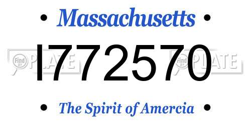 I772570 Massachusetts License Plate