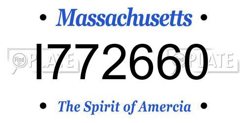 I772660 Massachusetts License Plate