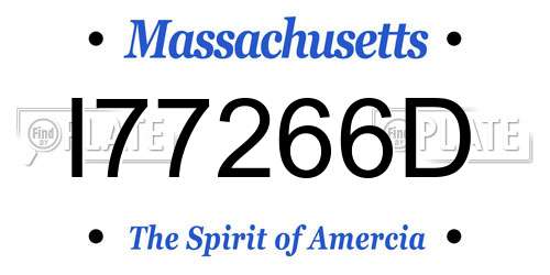 I77266D Massachusetts License Plate