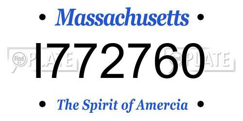 I772760 Massachusetts License Plate