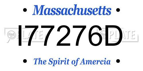 I77276D Massachusetts License Plate