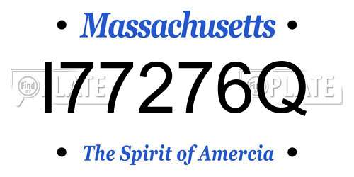 I77276Q Massachusetts License Plate