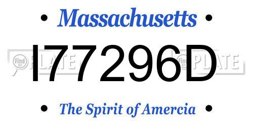 I77296D Massachusetts License Plate