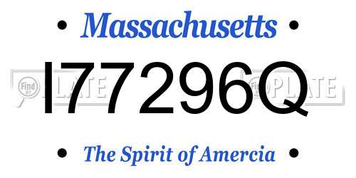 I77296Q Massachusetts License Plate