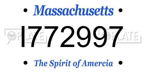 I772997 Massachusetts License Plate