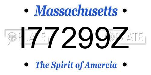 I77299Z Massachusetts License Plate