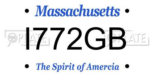 I772GB Massachusetts License Plate